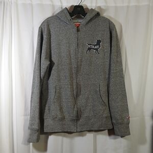Stray Dog MI Triblend Sweats Mens Medium Hoodie Full Zip Sweatshirt Gray